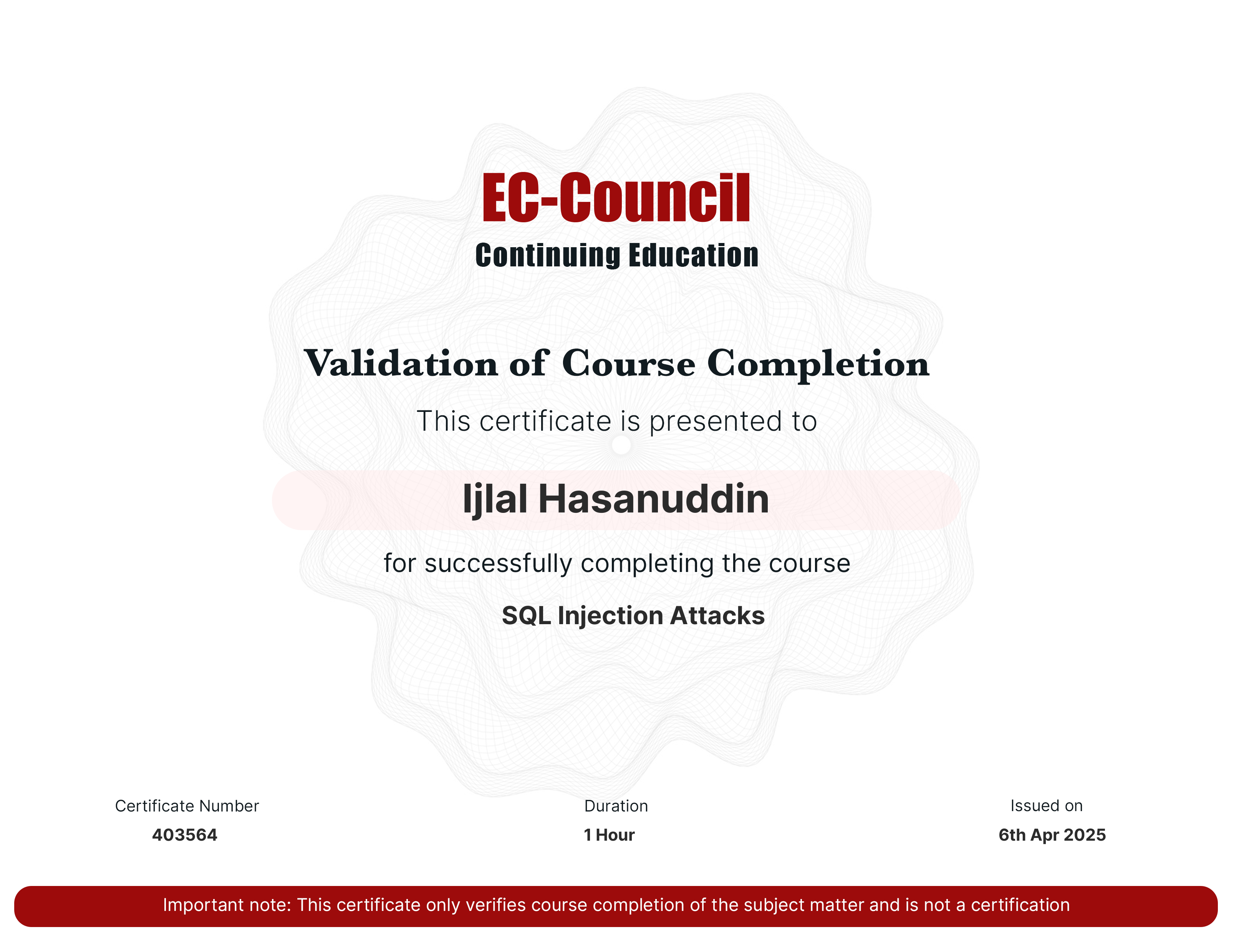 Certificate